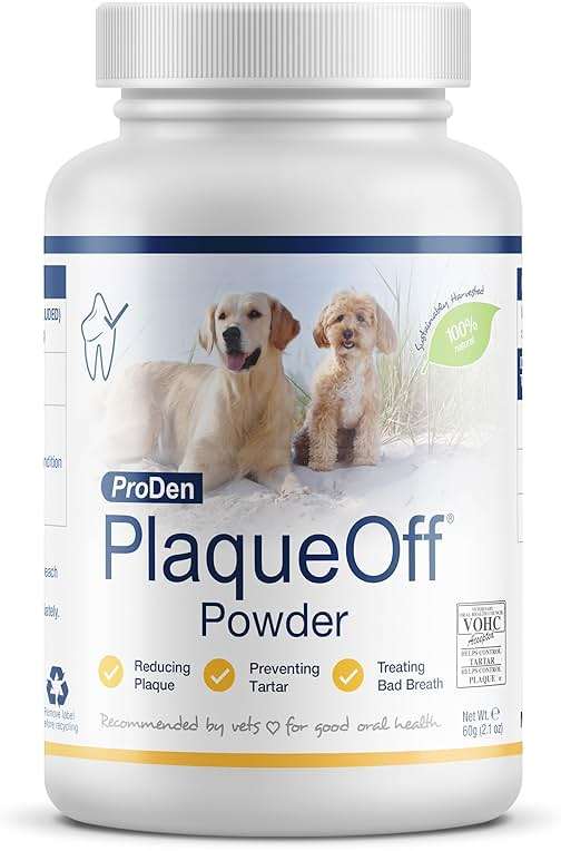 ProDen PlaqueOff Powder for Pets - Cat & Dog Breath Freshener - Plaque & Tartar Remover for Pet Oral Care - 60g - Image 1