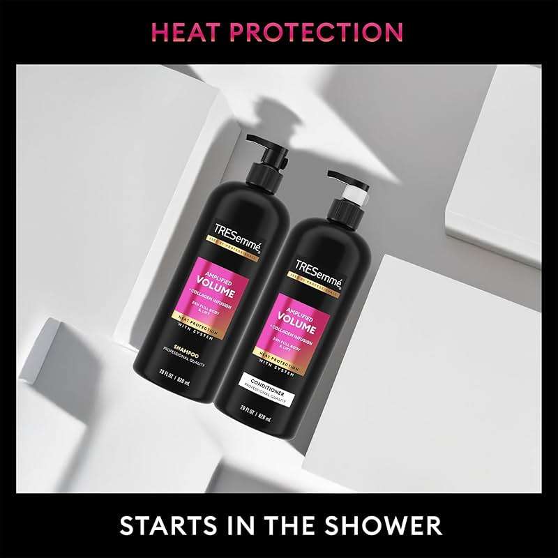 TRESemmé Shampoo and Conditioner Set, Amplified Volume + Collagen Infusion, 24H Full Body & Lift with Heat Protection + Keratin Repair Mask (3 Piece Set) - Image 7
