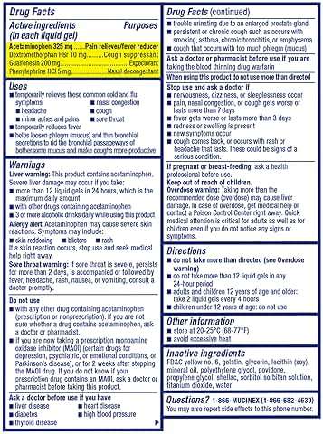 Mucinex Fast-Max Maximum Strength Cold, Flu & Sore Throat, Multi-Symptom Relief, Pain Reliever, Fever Reducer, Cough Suppressant, Expectorant, Nasal Decongestant, 16 Liquid Gels - Image 15