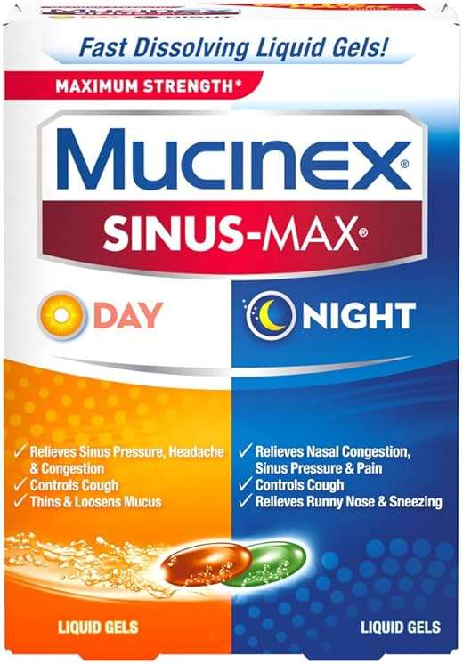 Mucinex Sinus-Max Liquid Gels for Day and Night, 24 Count - Image 1