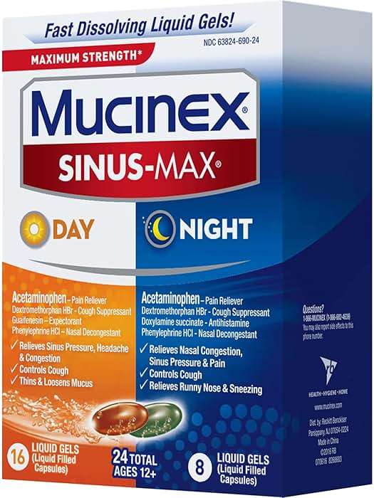 Mucinex Sinus-Max Liquid Gels for Day and Night, 24 Count - Image 17