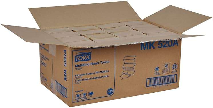 Tork Multifold Hand Towel, Natural, 100% recycled, FSC certified, Compatible with H2 Dispensers, 16 packs x 250 sheets (MK520A) - Image 8