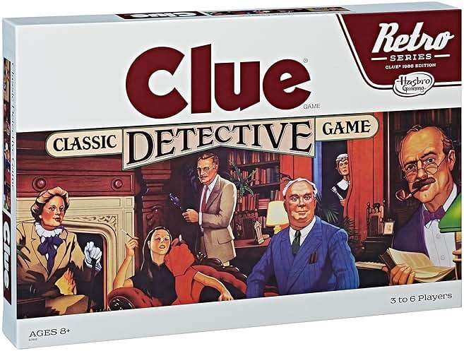 Hasbro Gaming Retro Series Clue 1986 Edition Board Game, Classic Mystery Game for Kids, Family Board Games for 3-6 Players, Ages 8+ (Amazon Exclusive) - Image 11