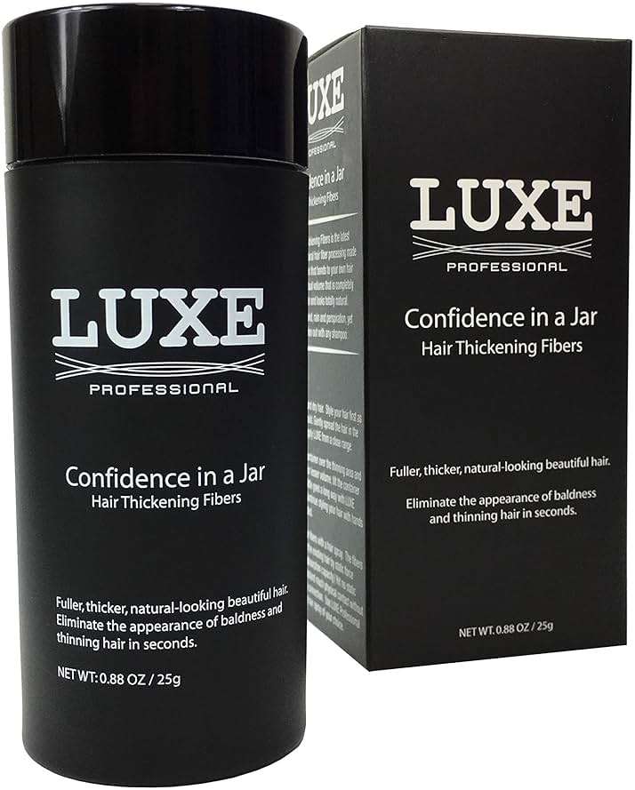 LUXE Hair Building Fibers - Thickening Fibers - CONFIDENCE IN A JAR – 2 + Months Supply – Hypoallergenic, Dermatologist Tested – Multiple Colors Available (Black) - Image 1