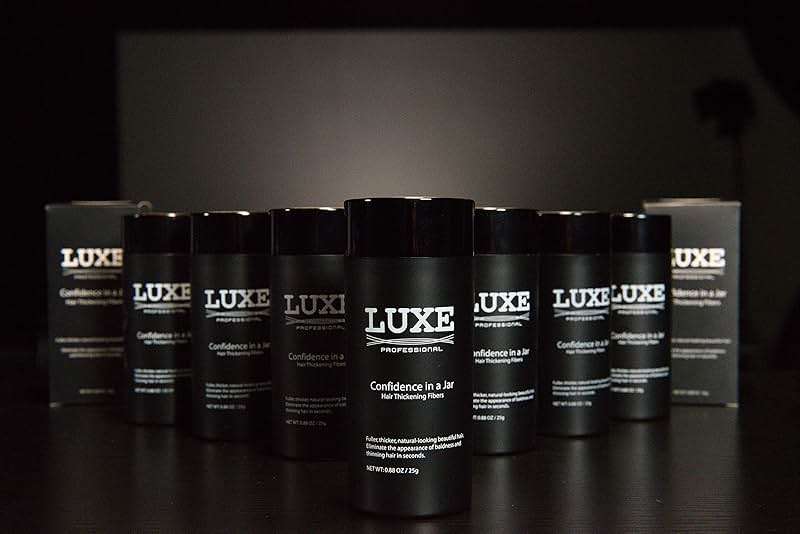 LUXE Hair Building Fibers - Thickening Fibers - CONFIDENCE IN A JAR – 2 + Months Supply – Hypoallergenic, Dermatologist Tested – Multiple Colors Available (Black) - Image 9