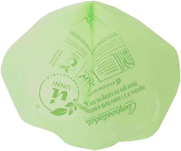 UNNI Compostable Trash Bags, 13 Gallon / 49.2 Liter, 50 Count, Extra Thick 0.9 Mil Tall Kitchen Food Scrap Bin Liners, Certified by BPI, CMA & OK compost HOME, Meets the ASTM D6400 Standard - Image 4