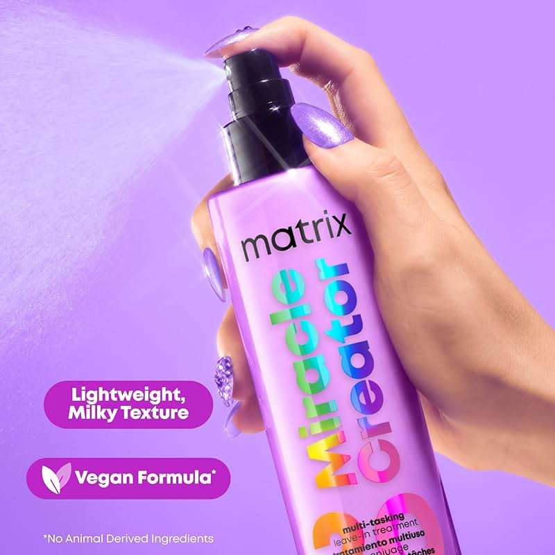 Matrix Miracle Creator Leave-In Conditioner Spray - Heat Protectant, Anti-Frizz, Moisturizing & Detangling, Adds Shine, Primes For Styling, For Damaged & All Hair Types, Sulfate Free, 6.8 Fl Oz - Image 7
