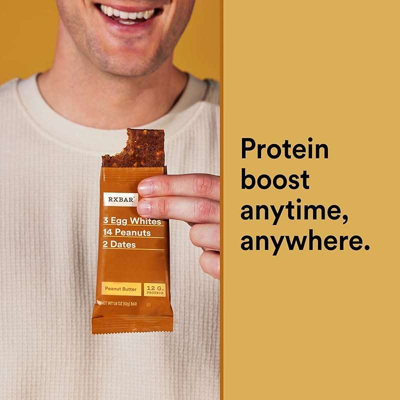 RXBAR Protein Bars, 12g Protein, Gluten Free Snacks, Snack Bars, Peanut Butter, 22oz Box (12 Count) - Image 5