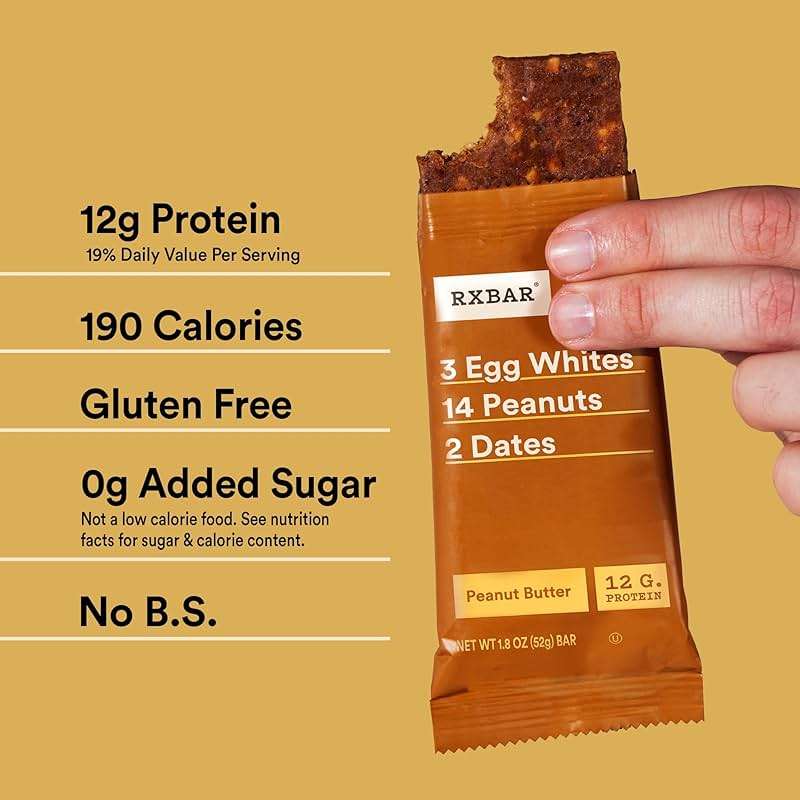 RXBAR Protein Bars, 12g Protein, Gluten Free Snacks, Snack Bars, Peanut Butter, 22oz Box (12 Count) - Image 7