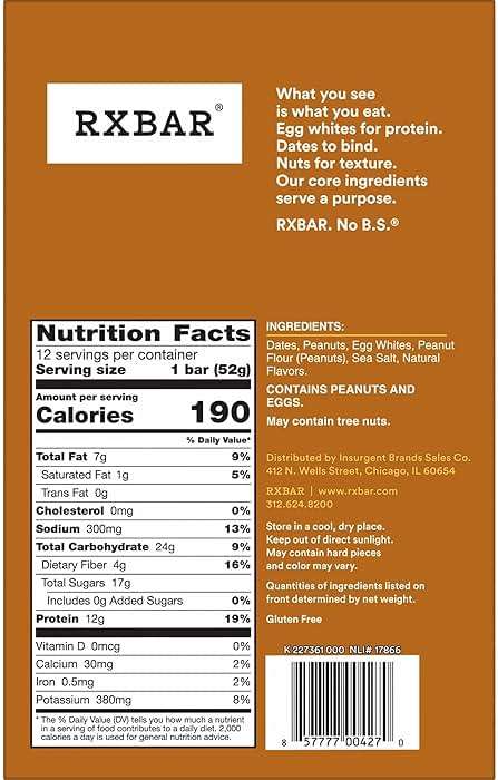 RXBAR Protein Bars, 12g Protein, Gluten Free Snacks, Snack Bars, Peanut Butter, 22oz Box (12 Count) - Image 9