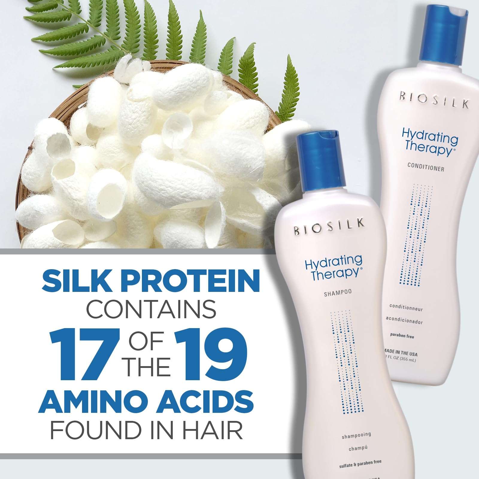 BioSilk Hydrating Therapy Shampoo & Conditioner, Replenishes Hair Moisture & Coarse Hair, Sulfate, Paraben, & Cruelty-Free, 12 Oz (2 Count) - Image 6
