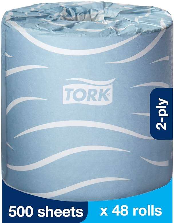 Tork Bath Tissue Roll Advanced 2-ply, Biodegradable 4x3.75", 500 sheets/roll, 48 rolls/case, TM6130S - Image 2