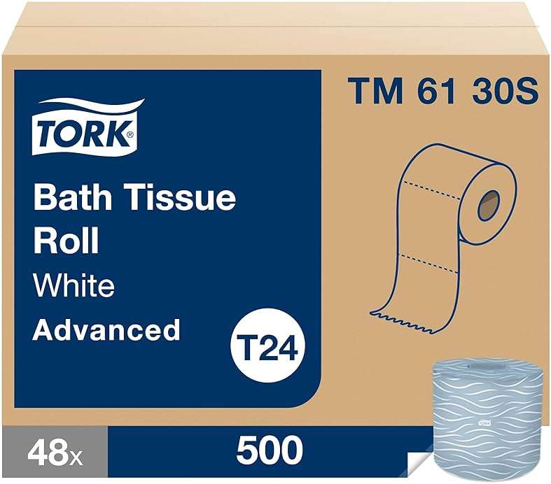 Tork Bath Tissue Roll Advanced 2-ply, Biodegradable 4x3.75", 500 sheets/roll, 48 rolls/case, TM6130S - Image 3