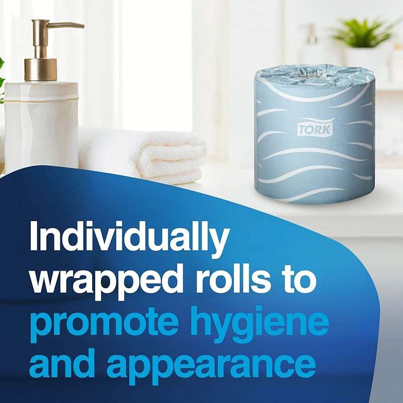 Tork Bath Tissue Roll Advanced 2-ply, Biodegradable 4x3.75", 500 sheets/roll, 48 rolls/case, TM6130S - Image 5