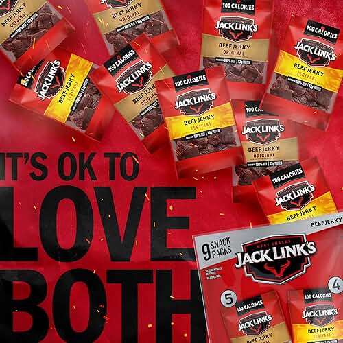 Jack Link's Beef Jerky Variety Pack - Original and Teriyaki - (9 Pack) 1.25 oz Bag - Ready to Eat Protein Snacks - 13g Protein per Serving - Made with 100% Real Beef - Image 5
