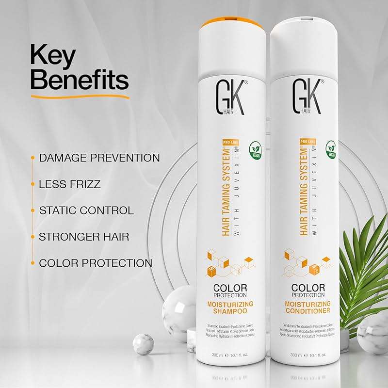 GK HAIR Keratin Shampoo and Conditioner set, Sulfate Free Moisturizing shampoo & conditioner for Color Treated Hair, Hydrating lightweight Formula for Dry, Damaged & Frizzy Hair 10.1oz each - Image 4