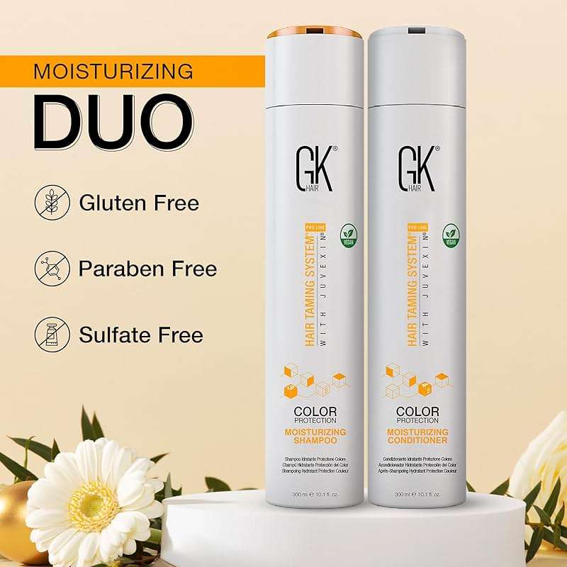 GK HAIR Keratin Shampoo and Conditioner set, Sulfate Free Moisturizing shampoo & conditioner for Color Treated Hair, Hydrating lightweight Formula for Dry, Damaged & Frizzy Hair 10.1oz each - Image 5