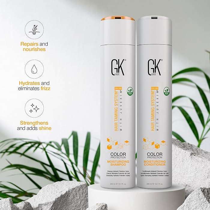 GK HAIR Keratin Shampoo and Conditioner set, Sulfate Free Moisturizing shampoo & conditioner for Color Treated Hair, Hydrating lightweight Formula for Dry, Damaged & Frizzy Hair 10.1oz each - Image 8