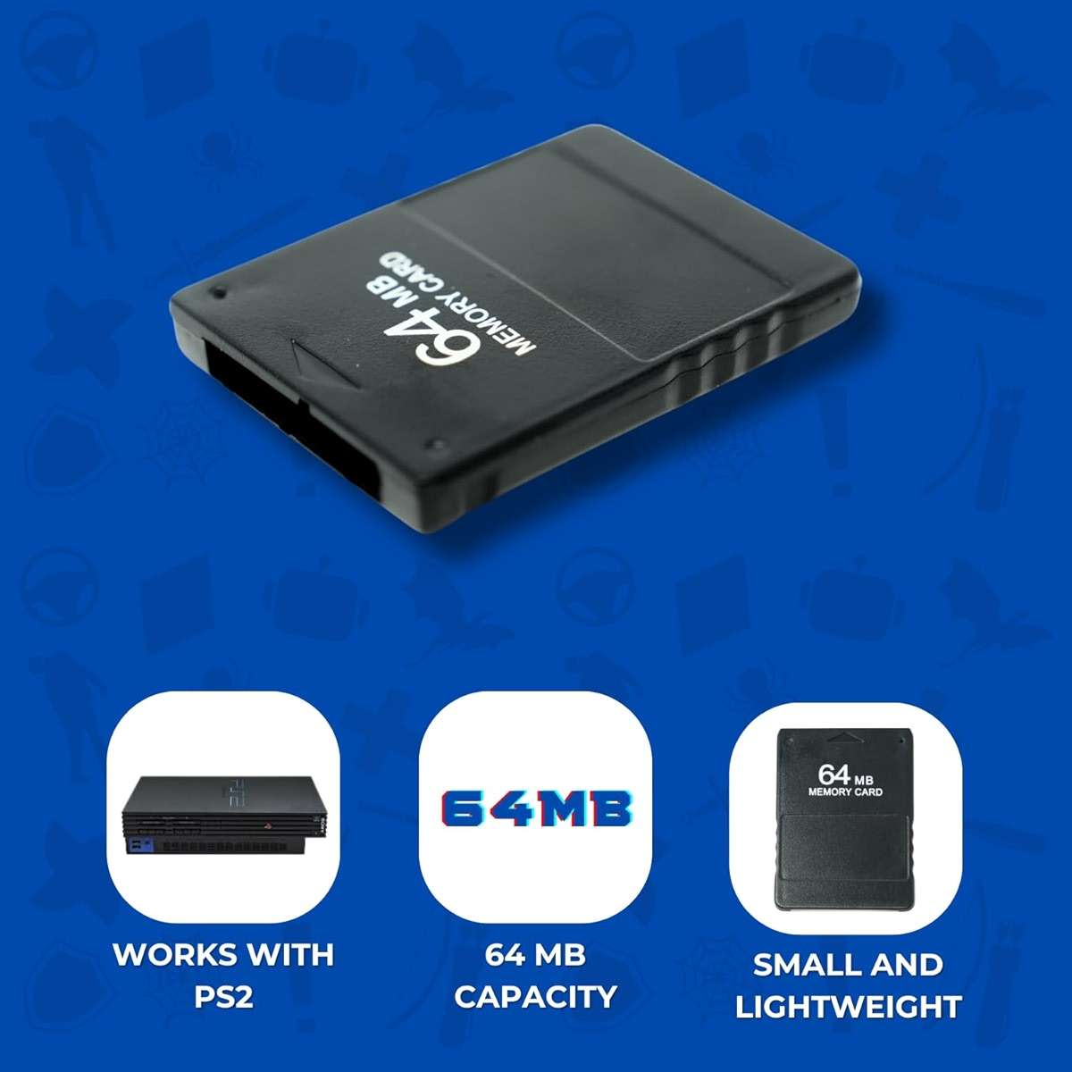 OLD SKOOL 64MB Memory Card Game Memory Card for Sony Play Station 2 PS2 - Image 2