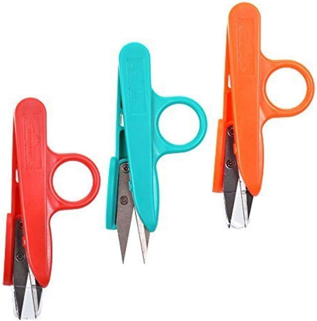 LOT OF 12PCS Random Color Sharp Point Quick-Clip Lightweight Speed Cutting Scissor for Sewing (Random Color) - Image 1