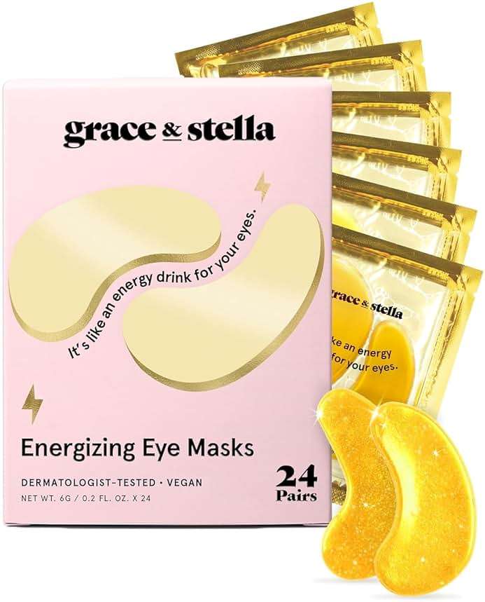 Grace & Stella Under Eye Mask for Dark Circles, Puffy Eyes, Undereye Bags, Wrinkles - Gel Under Eye Patches - Vegan (24 Pairs, Gold) - Image 12