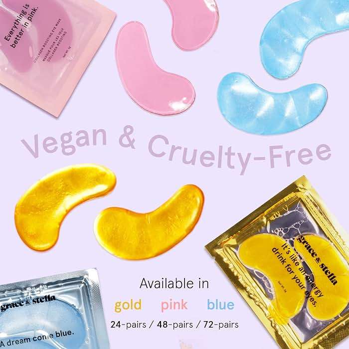 Grace & Stella Under Eye Mask for Dark Circles, Puffy Eyes, Undereye Bags, Wrinkles - Gel Under Eye Patches - Vegan (24 Pairs, Gold) - Image 6