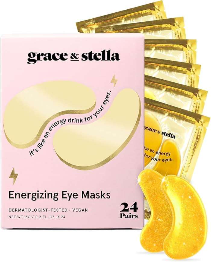 Grace & Stella Under Eye Mask for Dark Circles, Puffy Eyes, Undereye Bags, Wrinkles - Gel Under Eye Patches - Vegan (24 Pairs, Gold) - Image 10