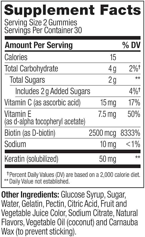 OLLY Hair Skin and Nails Gummies - Undeniable Beauty with Biotin 2500mcg Per 2 Gummies, Keratin & Vitamin C - Supports Healthy Hair, Skin, & Nails - Grapefruit Flavor - 60 Count - Image 8