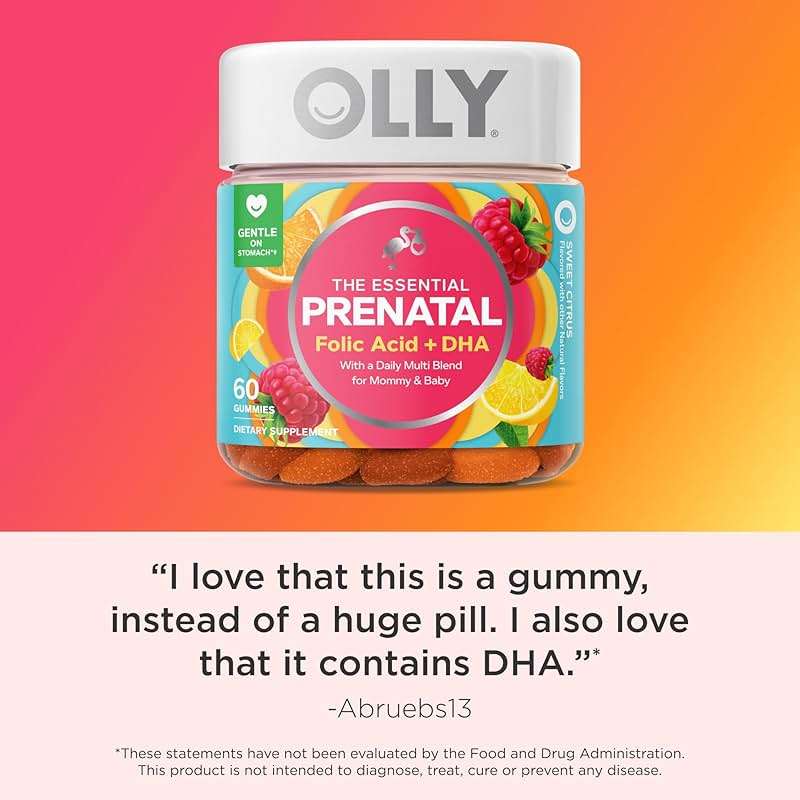 OLLY Prenatal Multivitamin Gummy, Daily Multi Blend for Mommy & Baby, Folic Acid, Omega 3 DHA, Vitamins A & D, Sweet Citrus Flavored, 30 Day Supply - 60 Count - Image 6