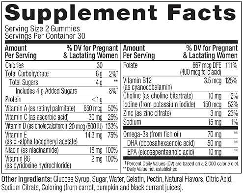 OLLY Prenatal Multivitamin Gummy, Daily Multi Blend for Mommy & Baby, Folic Acid, Omega 3 DHA, Vitamins A & D, Sweet Citrus Flavored, 30 Day Supply - 60 Count - Image 10