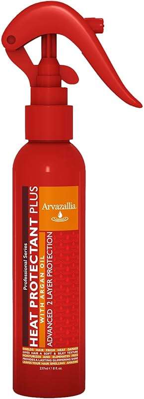 Arvazallia Heat Protectant Spray with Argan Oil - Professional Grade Thermal Protector, Leave-in Conditioner, Anti-frizz, and Shine Spray - Image 1