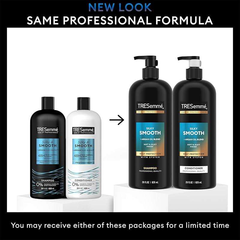 TRESemmé Shampoo and Conditioner Set, Silky & Smooth + Keratin Repair Hair Mask – Anti-Frizz Hair Products with Argan Oleo Blend (3 Piece Set) - Image 3