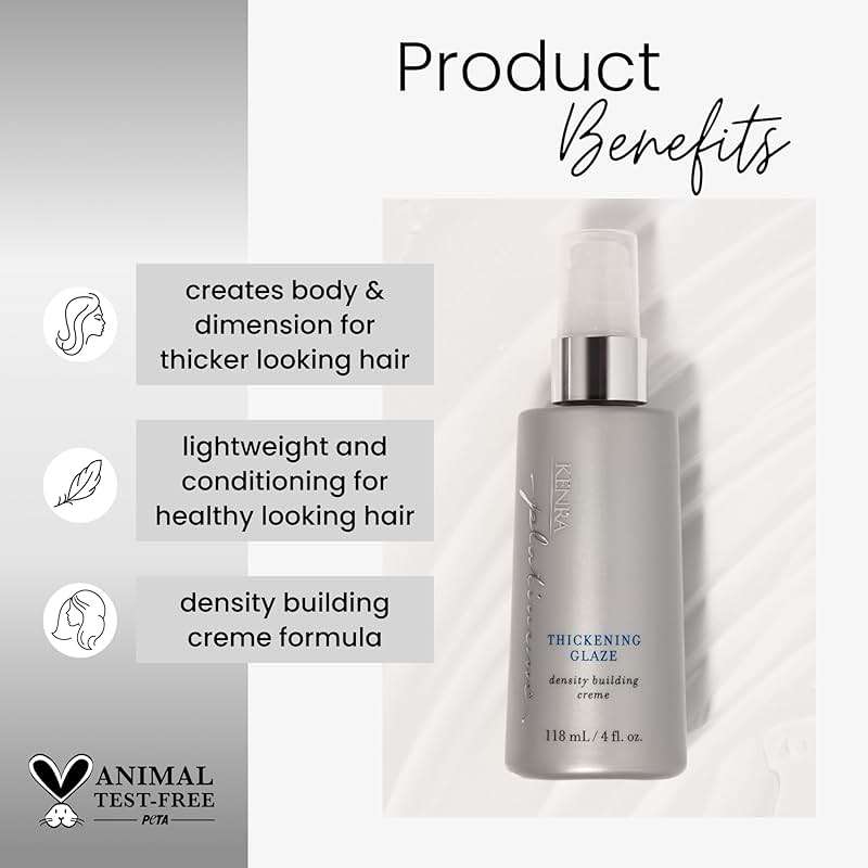 Kenra Platinum Thickening Glaze | Volumizing Styler | Adds Fullness & Body | Lightweight Conditioning | Density Building For Thick, Healthy-Looking Styles | All Hair Types - Image 2
