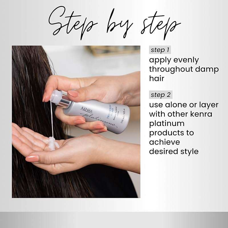 Kenra Platinum Thickening Glaze | Volumizing Styler | Adds Fullness & Body | Lightweight Conditioning | Density Building For Thick, Healthy-Looking Styles | All Hair Types - Image 4