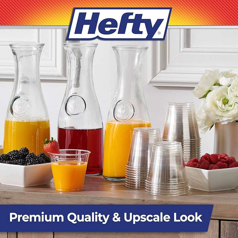 Hefty Deluxe Clear Plastic Party Cups (9 Ounce, 40 Count) - Image 2