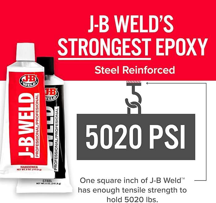 J-B Weld 8281 Professional Size Steel Reinforced Epoxy - Hardener and Steel Pack - 10 oz - Image 2