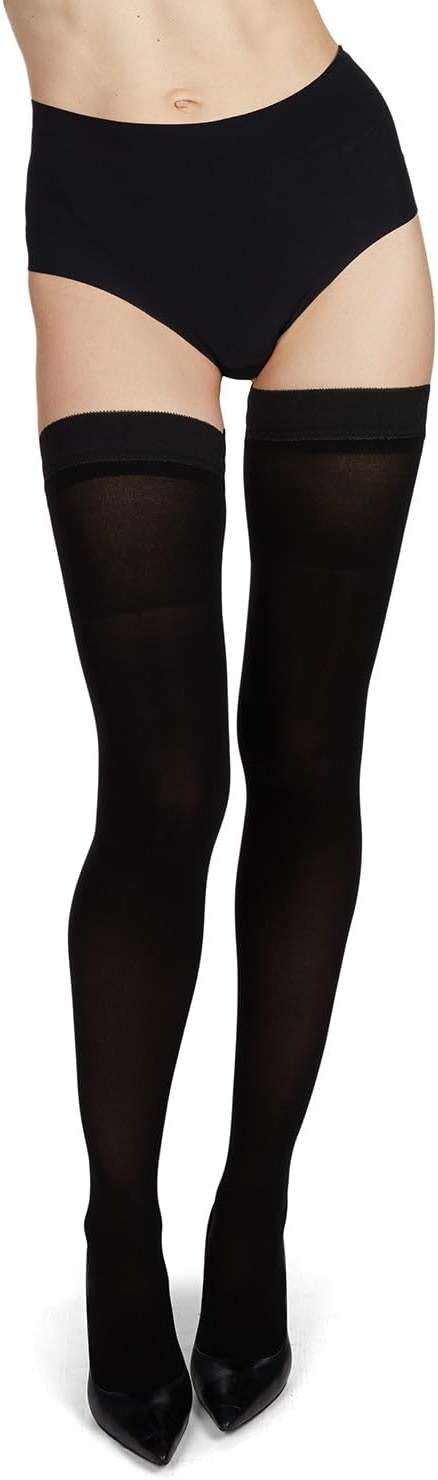 MeMoi Microfiber Opaque Thigh High Stockings - Image 1