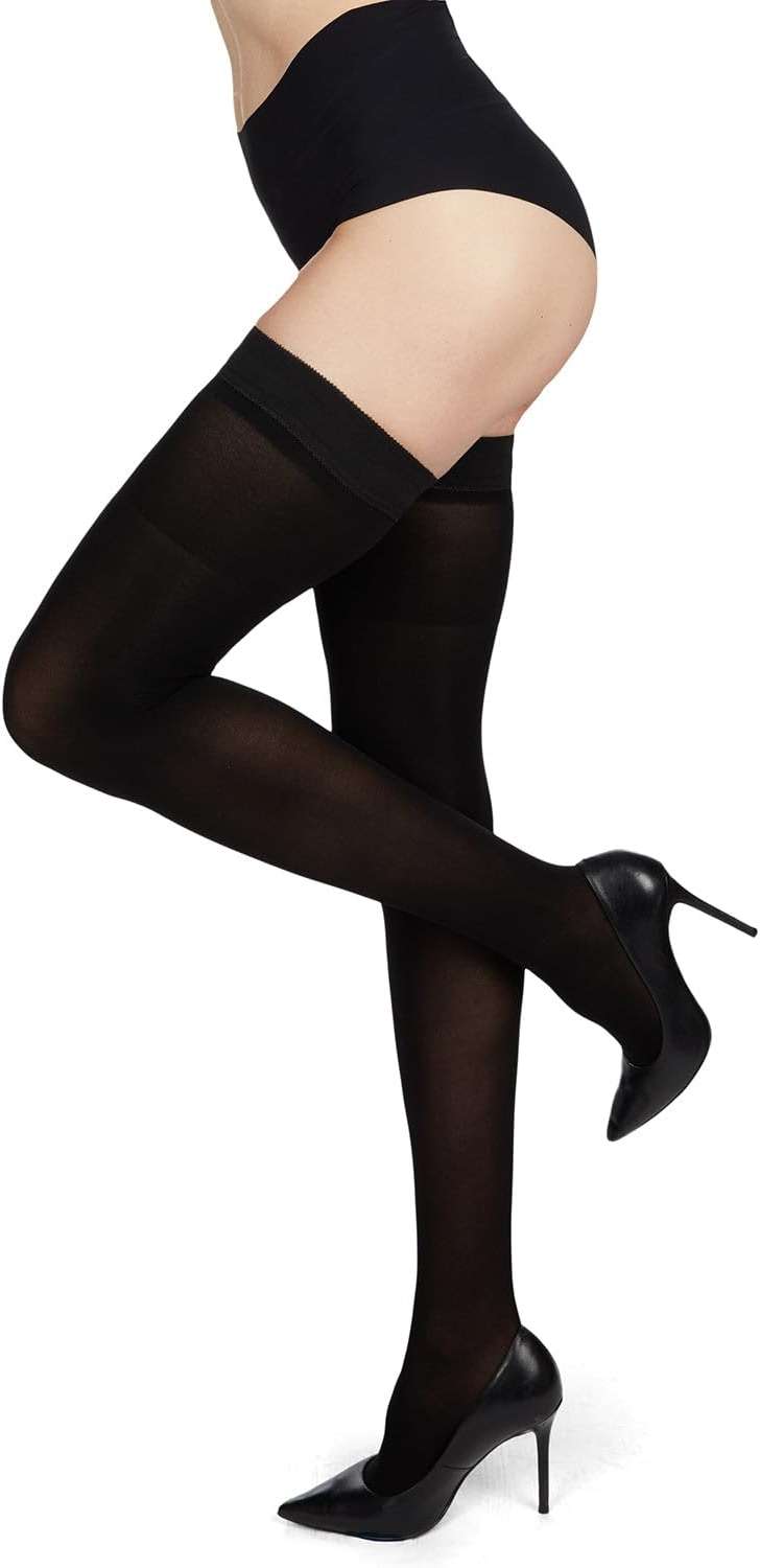 MeMoi Microfiber Opaque Thigh High Stockings - Image 7