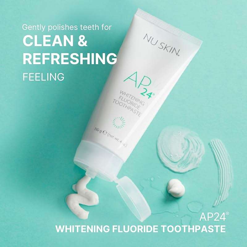 Nu Skin AP 24 Whitening Fluoride Toothpaste | AP 24 Blend | Vanilla Mint Flavor | Brightens Teeth | Removes Surface Stains | Prevents Dental Cavities & Plaque | Enamel-Safe | 4 oz | 1 Pack - Image 3