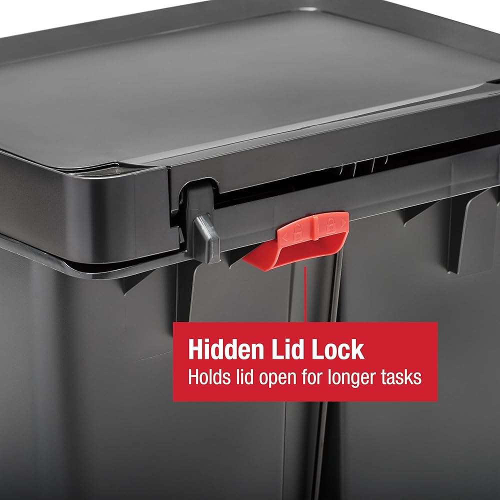 Rubbermaid Premier Series II Step-On Trash Can for Home and Kitchen, with Lid Lock and Slow Close, 12.4 Gallon, Charcoal, for Home/Kitchen/Garage/Apartment/Office - Image 7