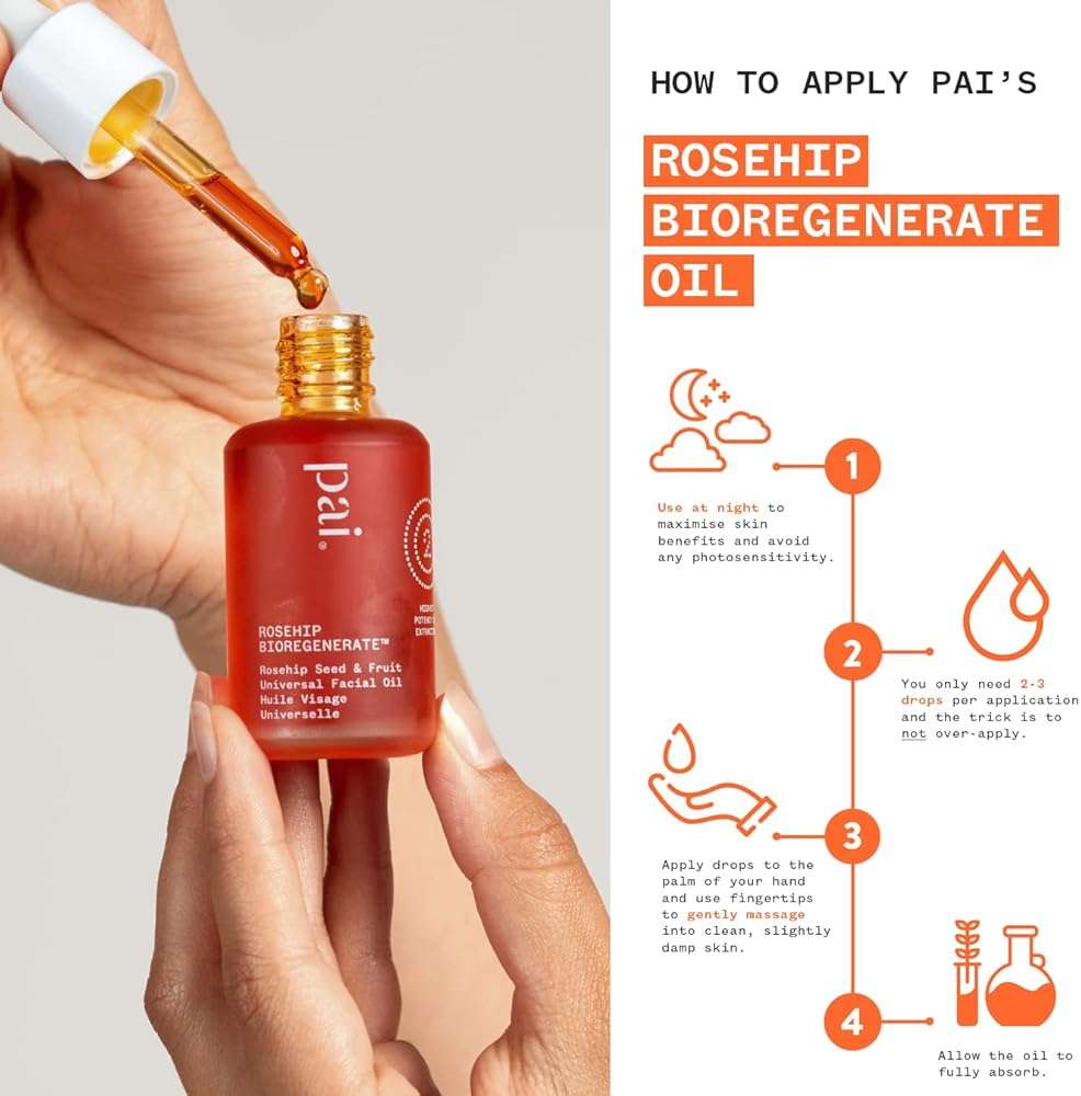 PAI SKINCARE - Organic Rosehip BioRegenerate Universal Facial Oil | Natural, Vegan, Sensitive Skincare (1 fl oz | 30 mL) - Image 7