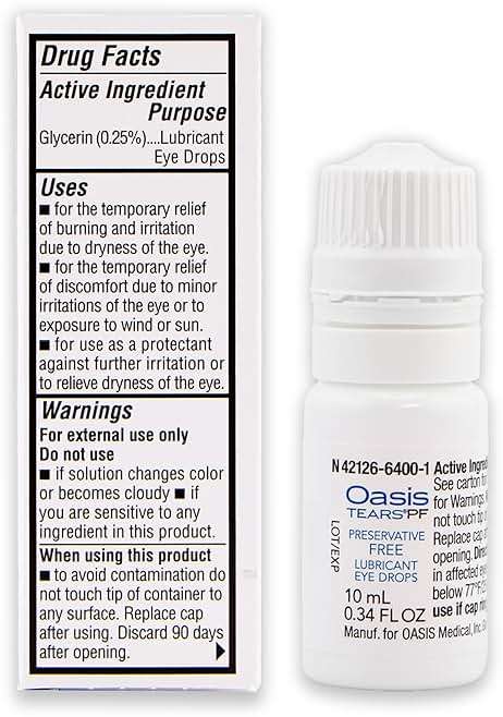 Oasis TEARS OT6400 PF Preservative-Free Lubricant Eye Drops Dry Eye Relief | Artificial Tears | 0.34 FL OZ (10 mL) - Image 4