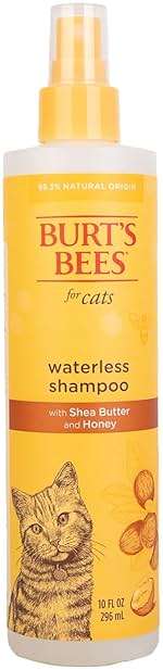 Burt's Bees for Pets Waterless Cat Shampoo for Cats with Shea Butter and Honey - A No Rinse Dry Kitten Shampoo, Gentle Cat Grooming Supplies for Pet Cleaning, Kittens & Indoor Cats, 10 Fl Oz - Image 1