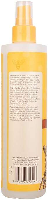 Burt's Bees for Pets Waterless Cat Shampoo for Cats with Shea Butter and Honey - A No Rinse Dry Kitten Shampoo, Gentle Cat Grooming Supplies for Pet Cleaning, Kittens & Indoor Cats, 10 Fl Oz - Image 4