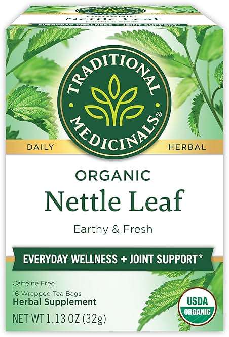 Traditional Medicinals Organic, Nettle Tea - Supports Joint Health & Overall Wellness with Stinging Nettle - Kosher, Non-GMO, Caffeine-Free, Compostable - 16 Tea Bags - Image 1