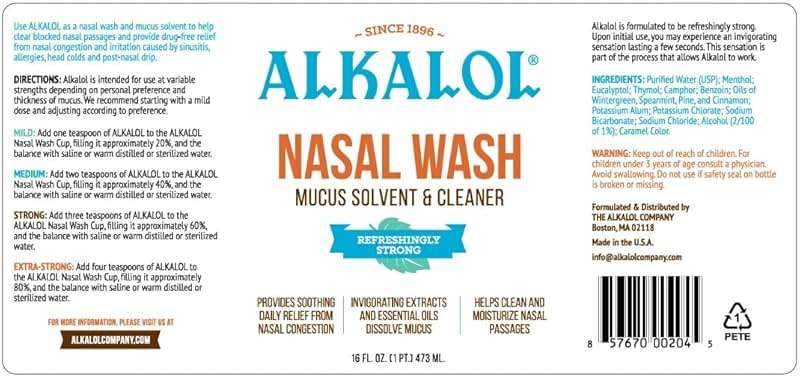 Alkalol Solution Original Nasal Wash, 16 fl oz (pack of 3) - Image 6