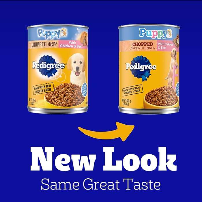 Pedigree Puppy Chopped Ground Dinner Wet Puppy Food with Chicken & Beef, Canned Dog Food, 13.2 oz. Cans, 12 Count - Image 3