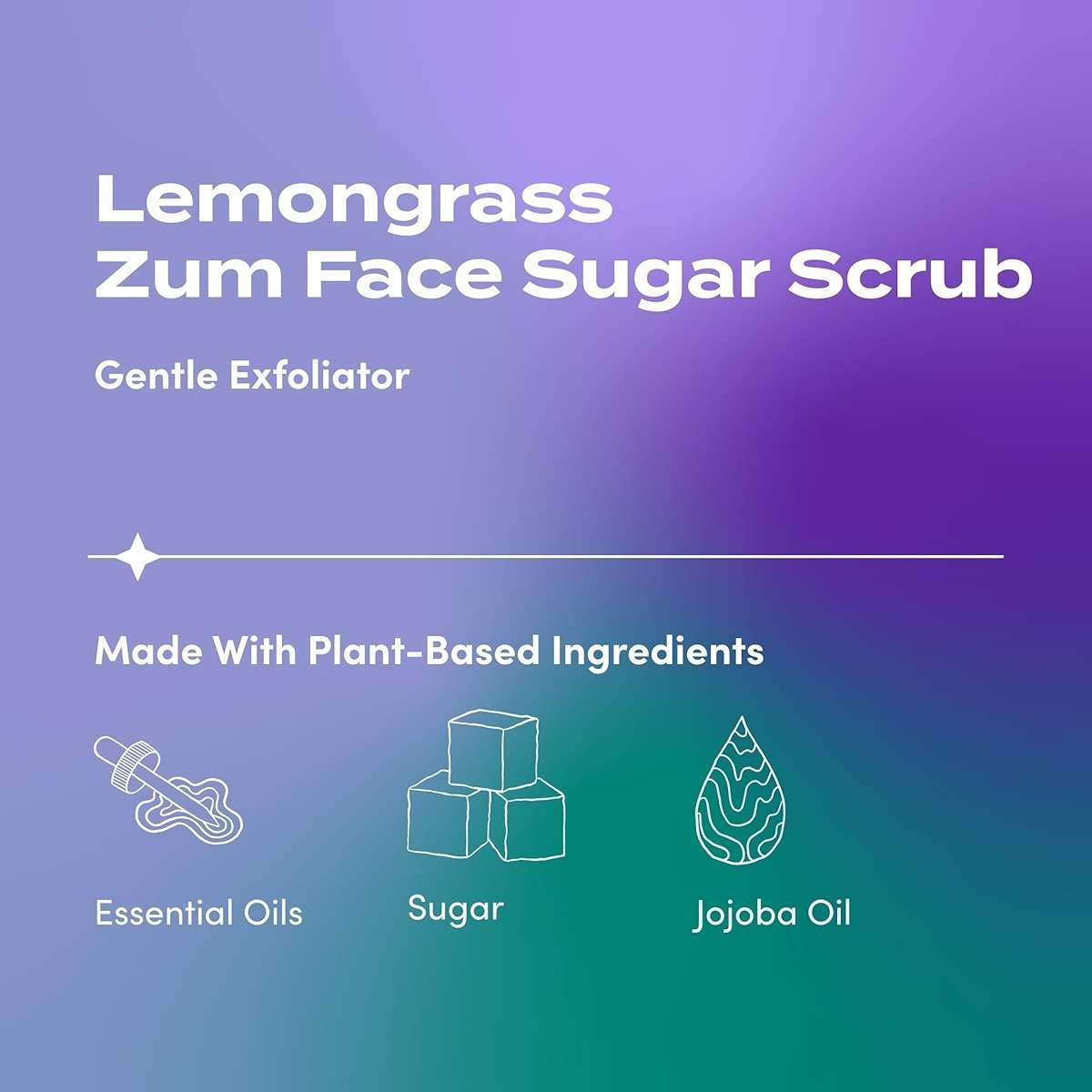 Indigo Wild Zum Face Sugar Facial Scrub - Natural Sugar Scrub - Soothing Facial Exfoliator with Jojoba Oil, Coconut Oil & Olive Oil - Lemongrass - 4 oz - Image 2