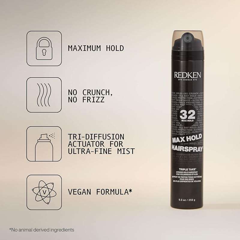 Redken Extreme High Hold Max Hold Hairspray 32 For All Hair Types - Long-Lasting Lift & Body, All-Day Style Control With a Dry Finish, 24h Humidity Resistance - Image 2