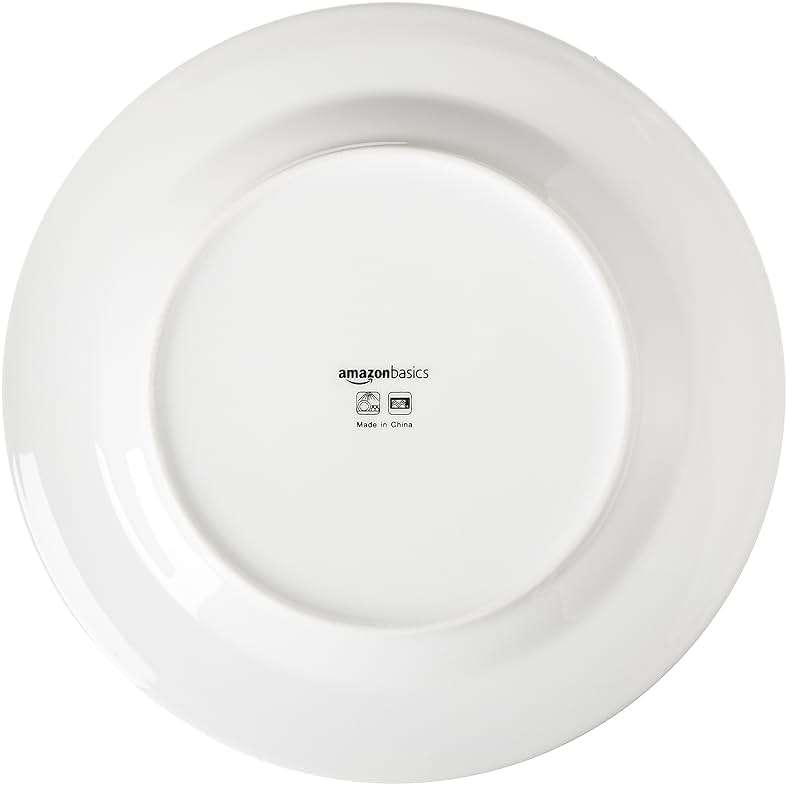 Amazon Basics 16-Piece Porcelain Dinnerware Set, Microwave and Dishwasher Safe, Service for 4, Plates, Bowls and Mugs, White - Image 6